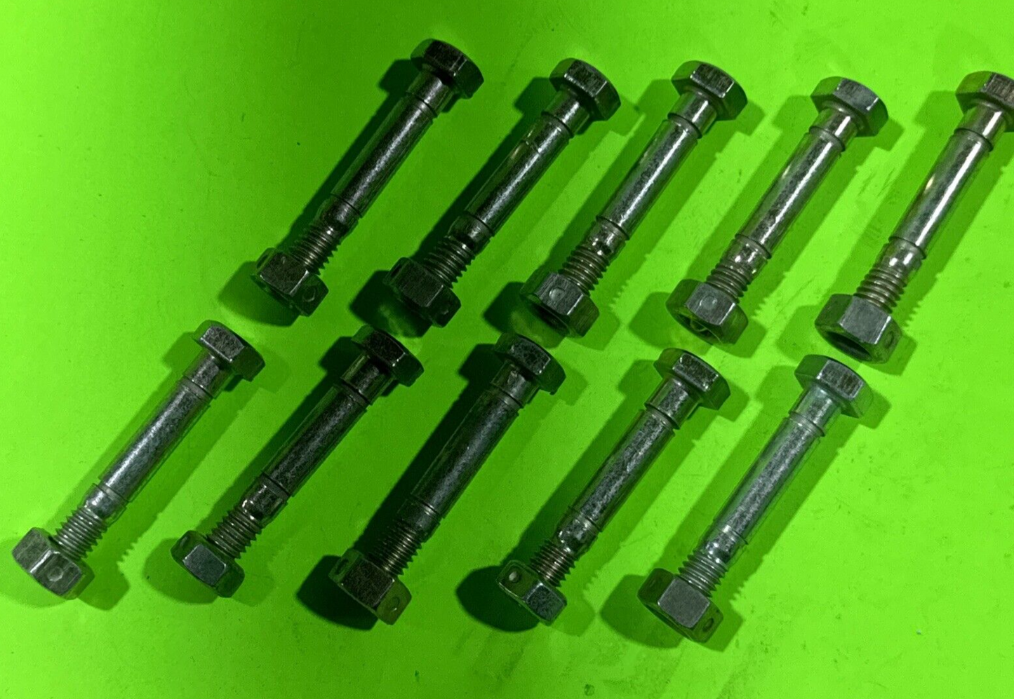 10 PACK SHEAR PINS & NUTS FOR ARIENS 510015, 51001500, FITS JOHN DEEERE AM1221565