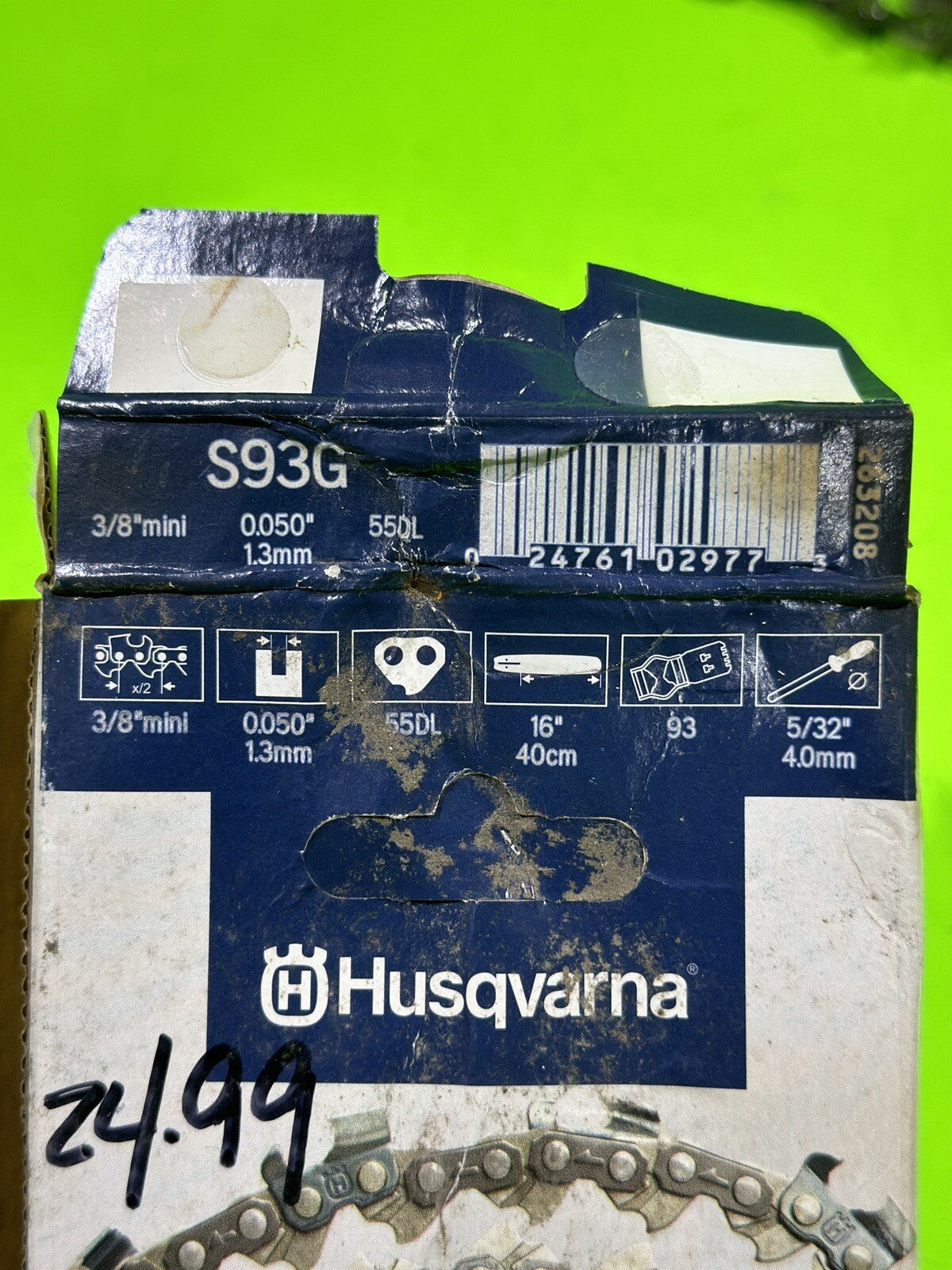 Genuine OEM Husqvarna X-CUT 585422155 S93G 3/8" mini .050" 55DL 16"5