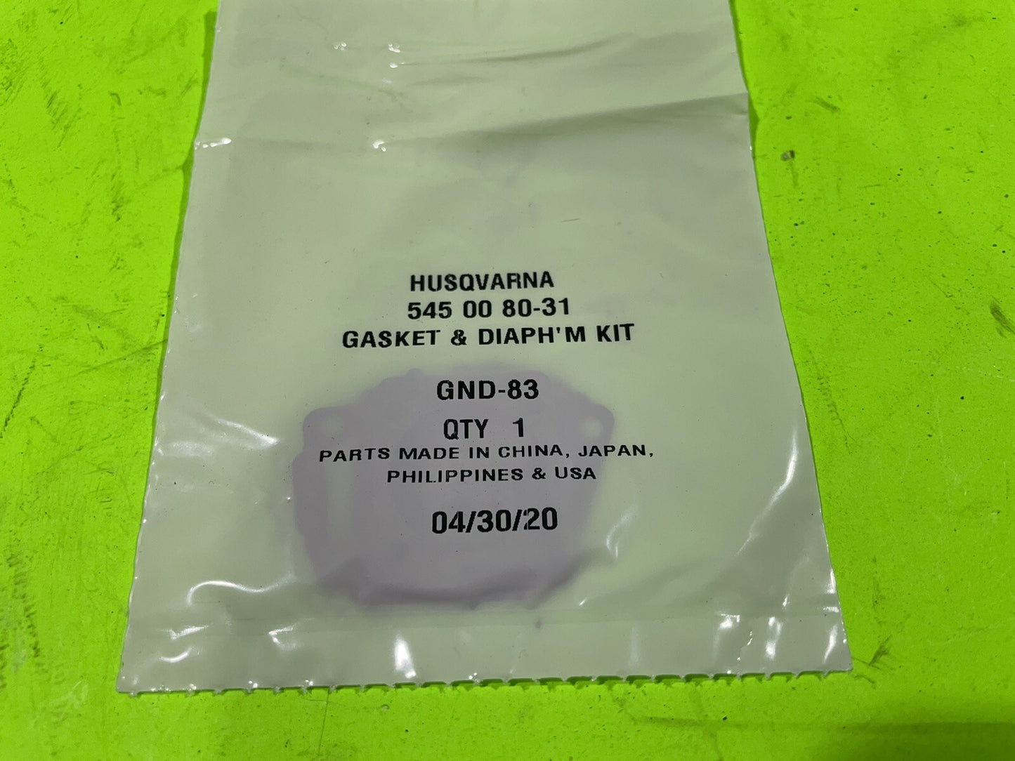 OEM Zama GND83 Husqvarna 545008031 Carburetor Gasket Kit 235E 236E 240E CS22345