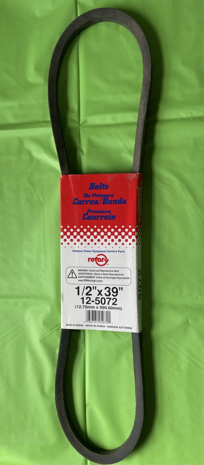 New Rotary Black Belt 125072 1/2"x 39" Fits MTD Ariens Toro5