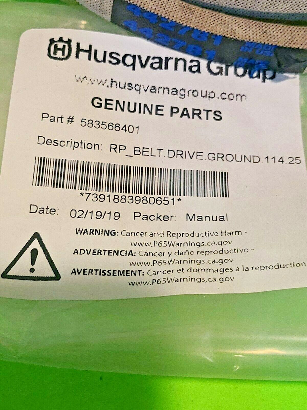 NEW OEM Husqvarna Jonsered Transmission Drive Belt 532442781 583566401 4L1146