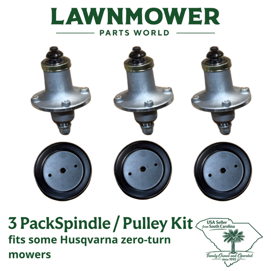3 Pack Aluminum Cast Spindle and Pulley Kit fits Husqvarna Z242F Z248F