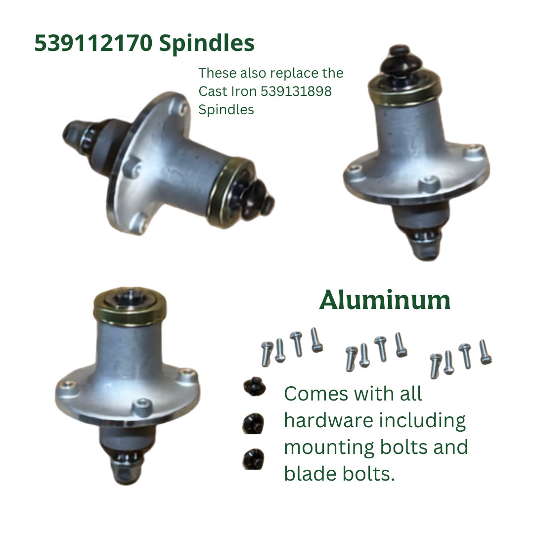 3 Pack Aluminum Cast Spindle and Pulley Kit fits Husqvarna Z242F Z248F