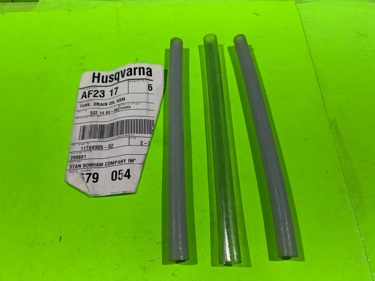 3pk Genuine OEM Husqvarna 532148456 Oil Drain Assy Tube Lawn Tractor0