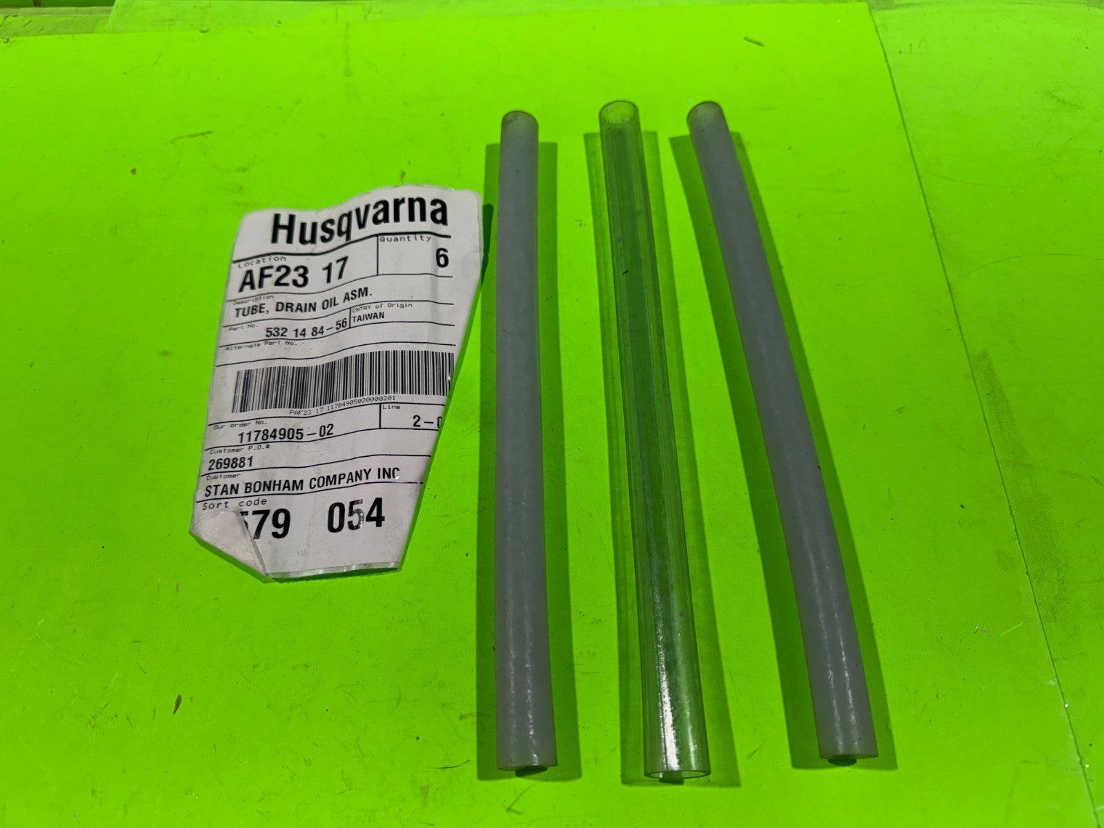 3pk Genuine OEM Husqvarna 532148456 Oil Drain Assy Tube Lawn Tractor0