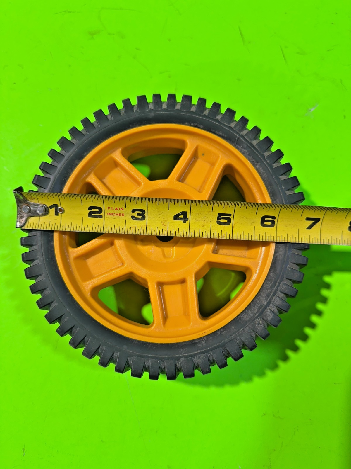 NEW Husqvarna Wheel & Tire Assembly 6.75" x 1.75" 193928 Yellow 5-Spoke Rim3