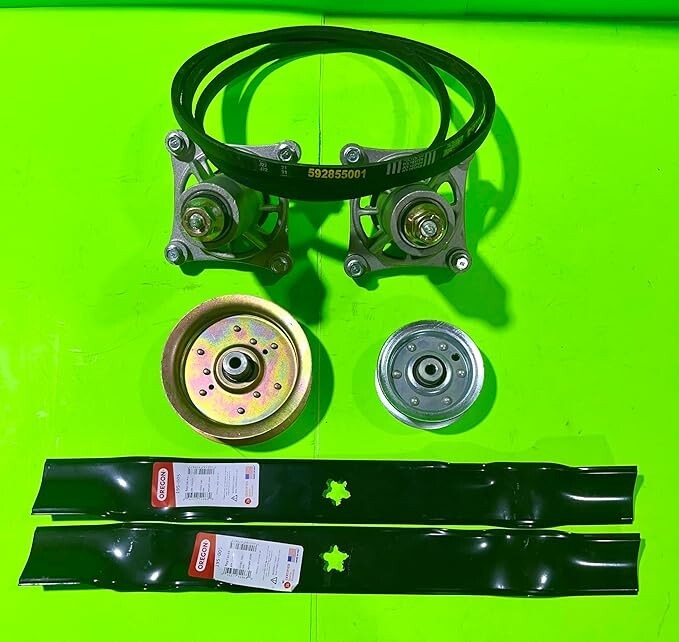 Sears Craftsman DYS 4500 42" Mower Deck Rebuild Kit Spindles Blades Belt Idlers0