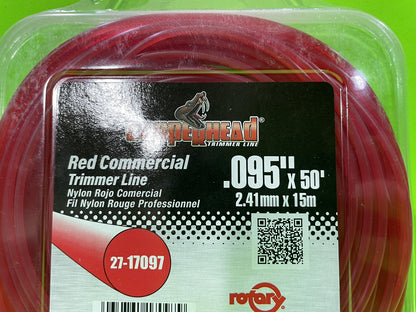 Copperhead 17097 Nylon Red Trimmer Line .095x501