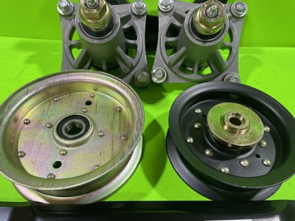 46" RZ4623 LAWN MOWER DECK REBUILD KIT SPINDLES BELT BLADES PULLEYS3