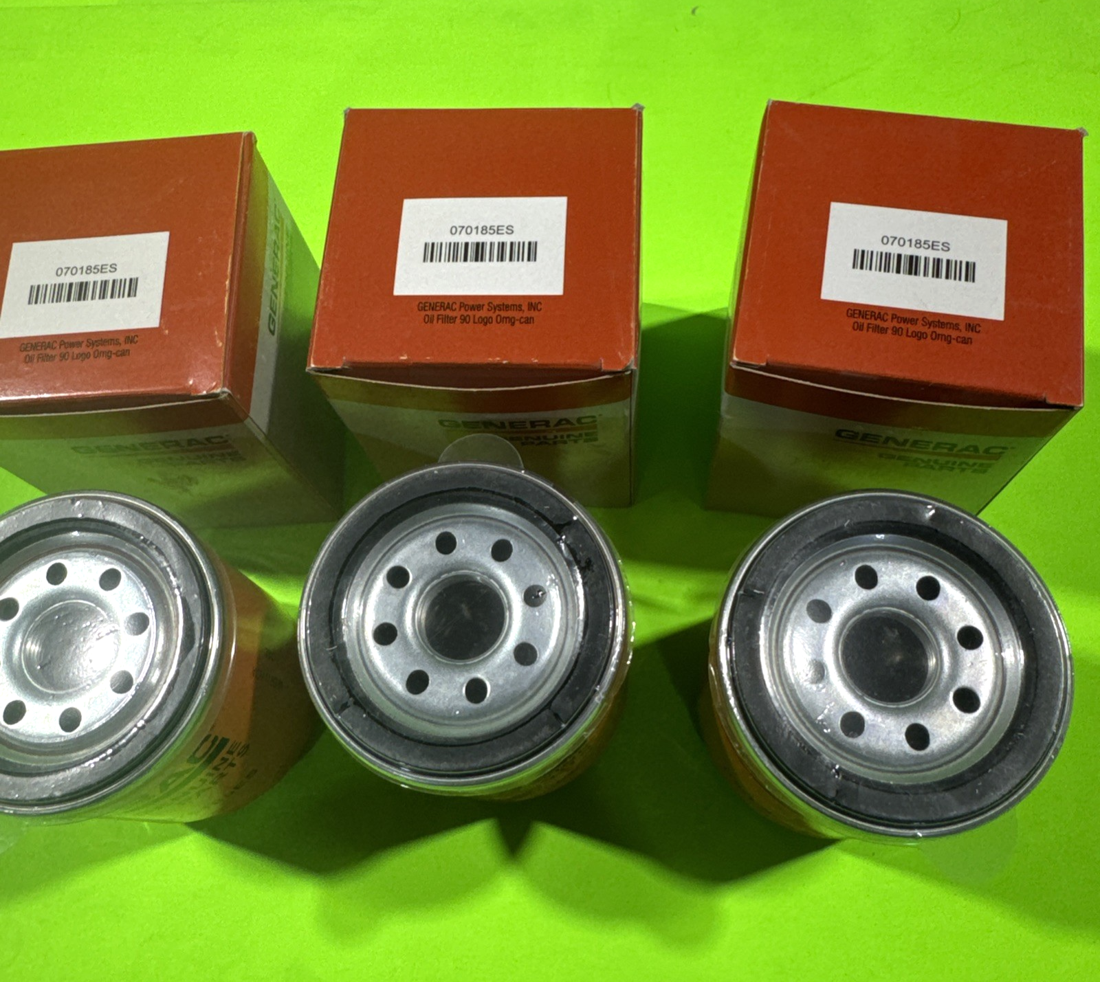 New 3 PACK Genuine Generac Oil filter 070185E 070185ES Air Cooled Engines1