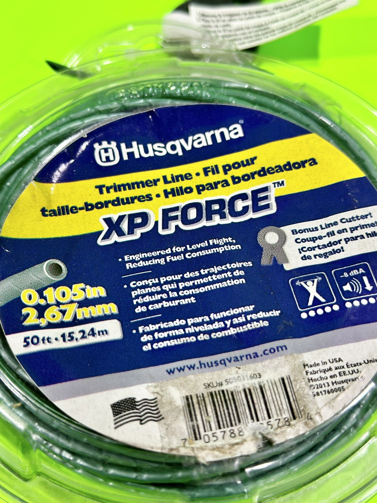 2-Pack Husqvarna XP Force Trimmer Line .105" X 50' Part Number 5050316032