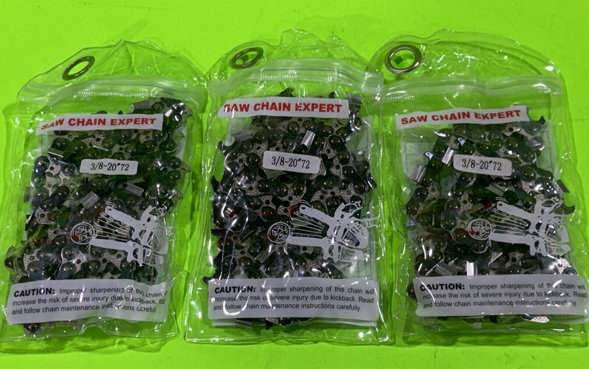 Chainsaw Chain for 20 Inch Bar .050 Gauge 3/8 Pitch 72DL Stihl Husqvarna 3 Pack0