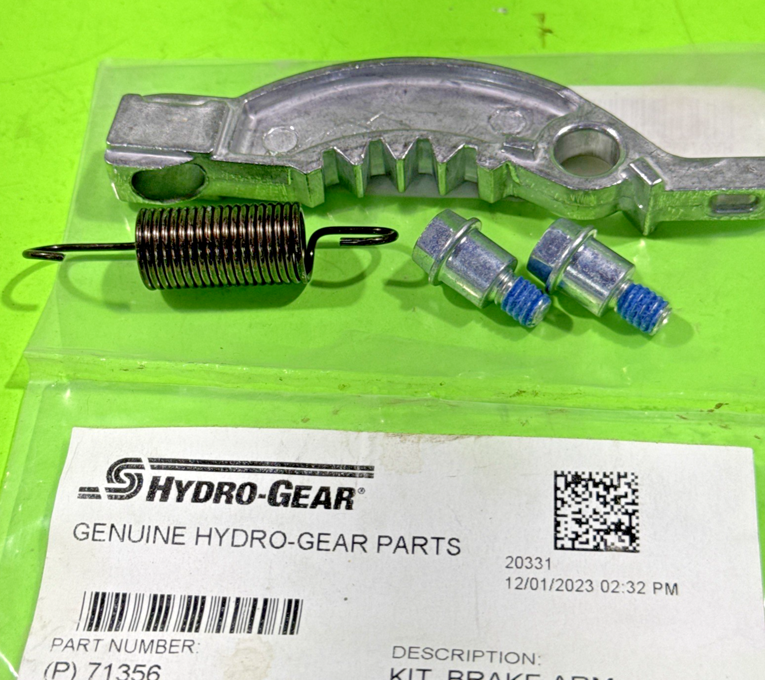 NEW GENUINE OEM HYDRO GEAR 71356 PARKING BRAKE ARM KIT RZT ZT EZT TRANSAXLE1