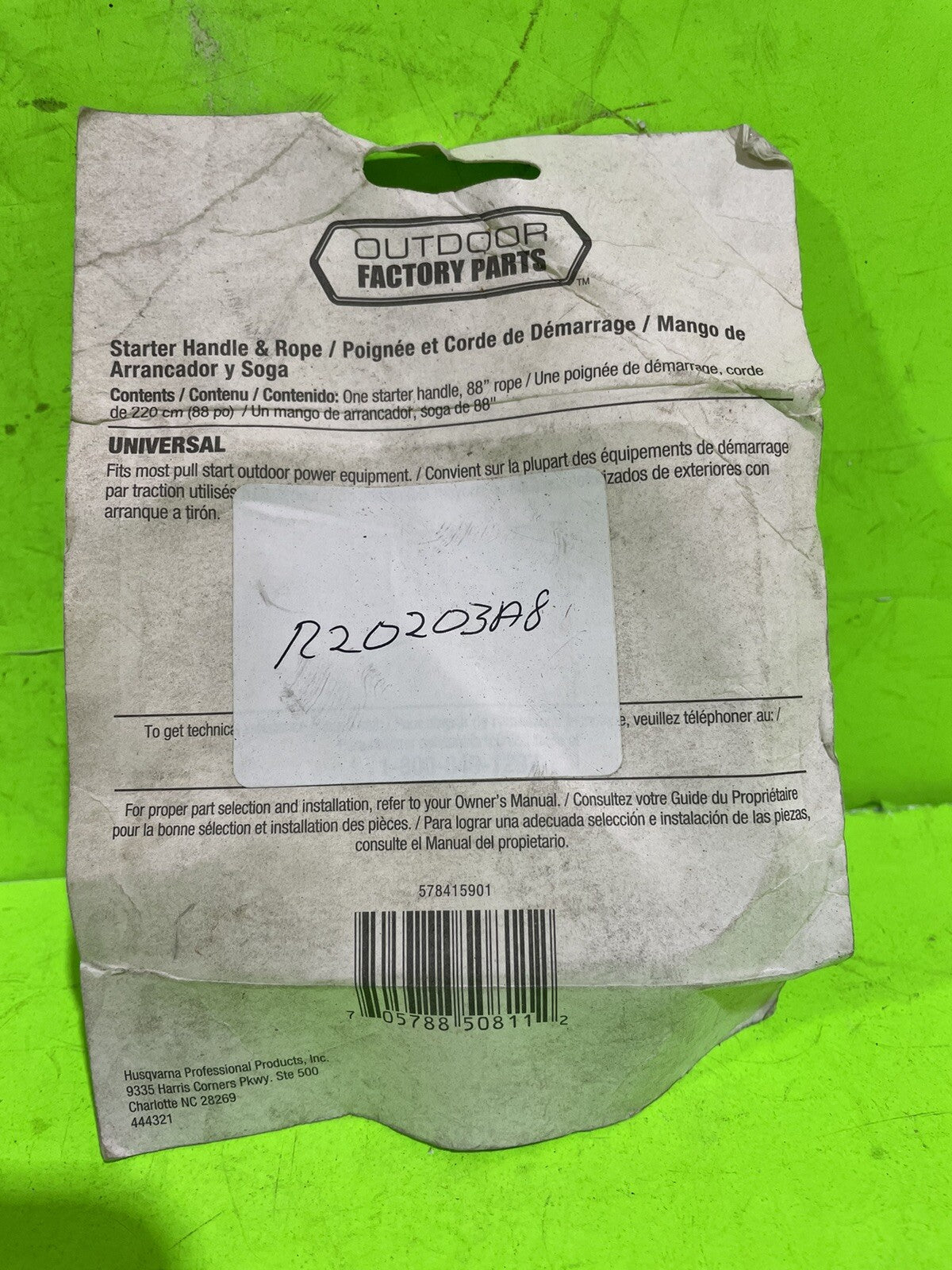 NEW Starter Handle & Rope fits Husqvarna 578415901 Universal Outdoor Equipment1