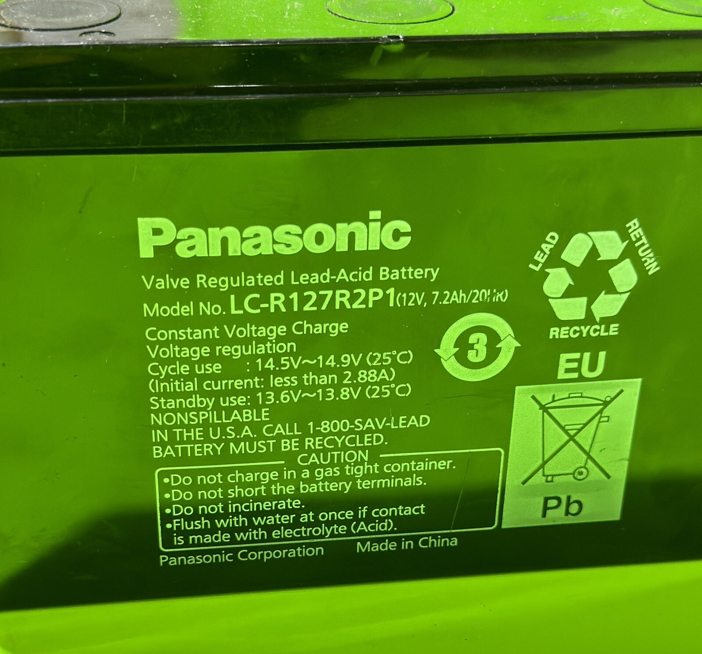 OEM Husqvarna 530402815 Battery Kit Panasonic 12V 7AH Battery LC-R127R2P12
