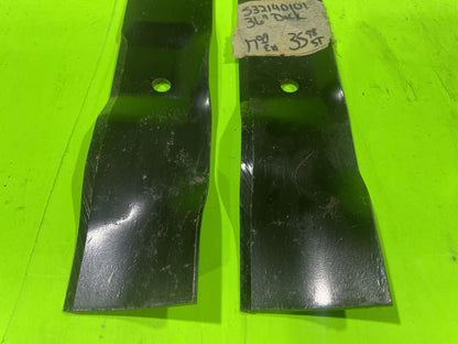 Genuine OEM Husqvarna Poulan 532140101 2 Pk Mulching Blades 36 In Cut3