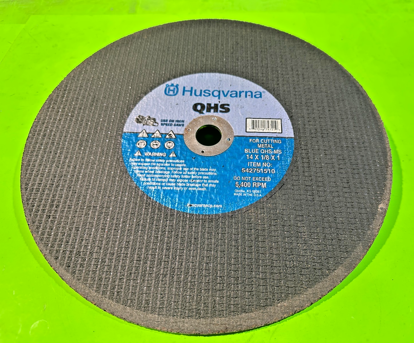 NEW Husqvarna Metal QHS Blade 542751510 14" x 1/8" x 1" Contractor 5-Pack Steel3