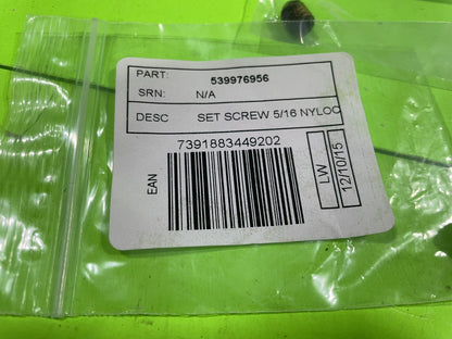 5 Pk Genuine OEM Husqvarna 539976956 Set Screw 5/16 NYLOC4