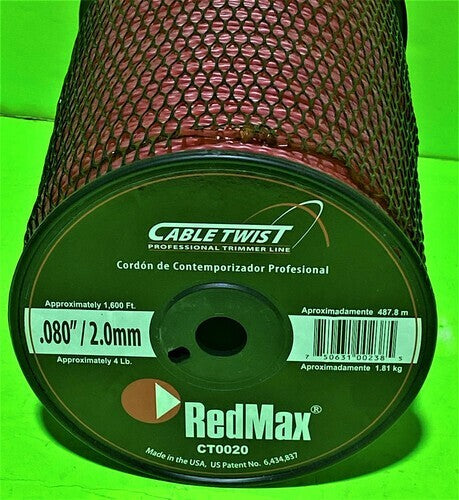 CT0020 RedMax 0.080" x 1600' CableTwist Professional Trimmer Line 9688561958441