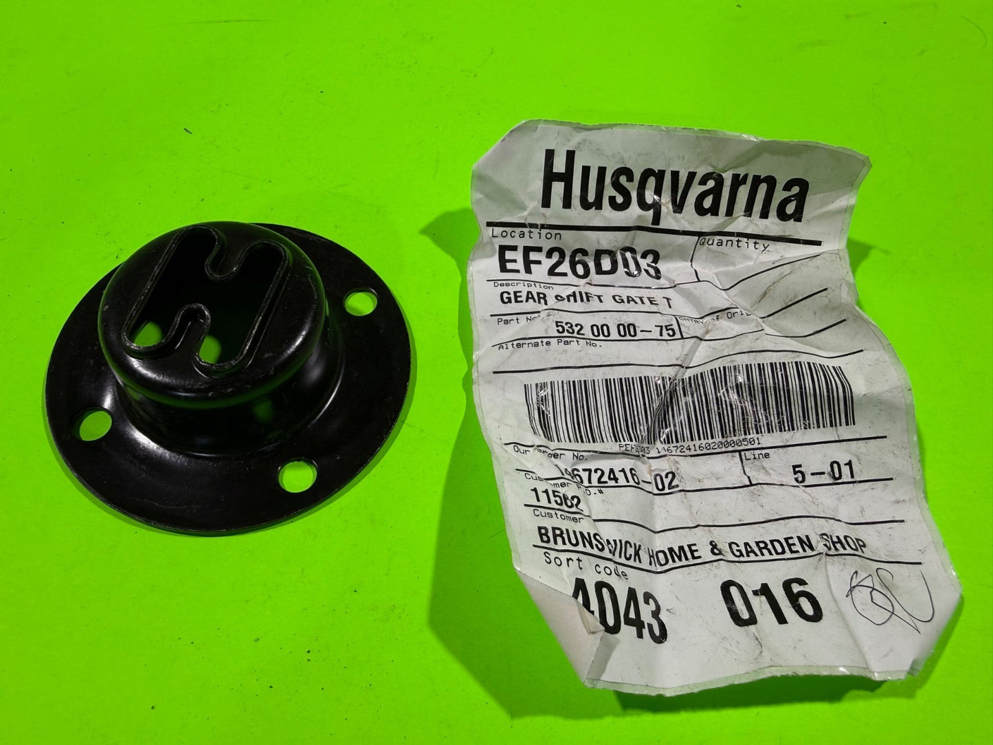 NEW Genuine OEM Husqvarna 532000075 Gear Shaft Gate T GT180 GT190 GT200 GT2254 +0