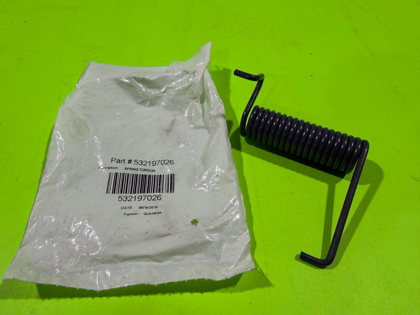 Genuine OEM Husqvarna 532197026 Torsion Deflect Sping Craftsman Poulan0