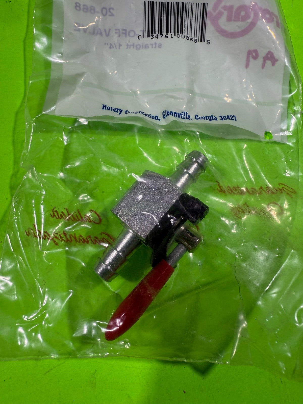 Rotary 20-868 Straight Cut-Off Shut-Off Valve NOS1