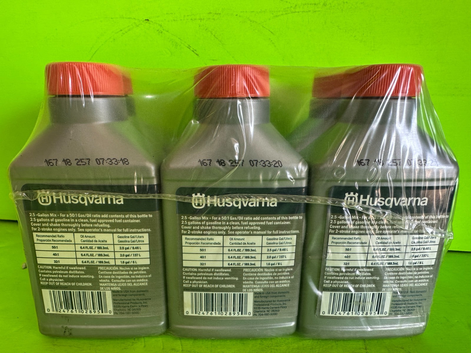 6 Pack Husqvarna 2-Cycle Oil Guard – OEM 6.4 oz Bottle 16718257 5931527021