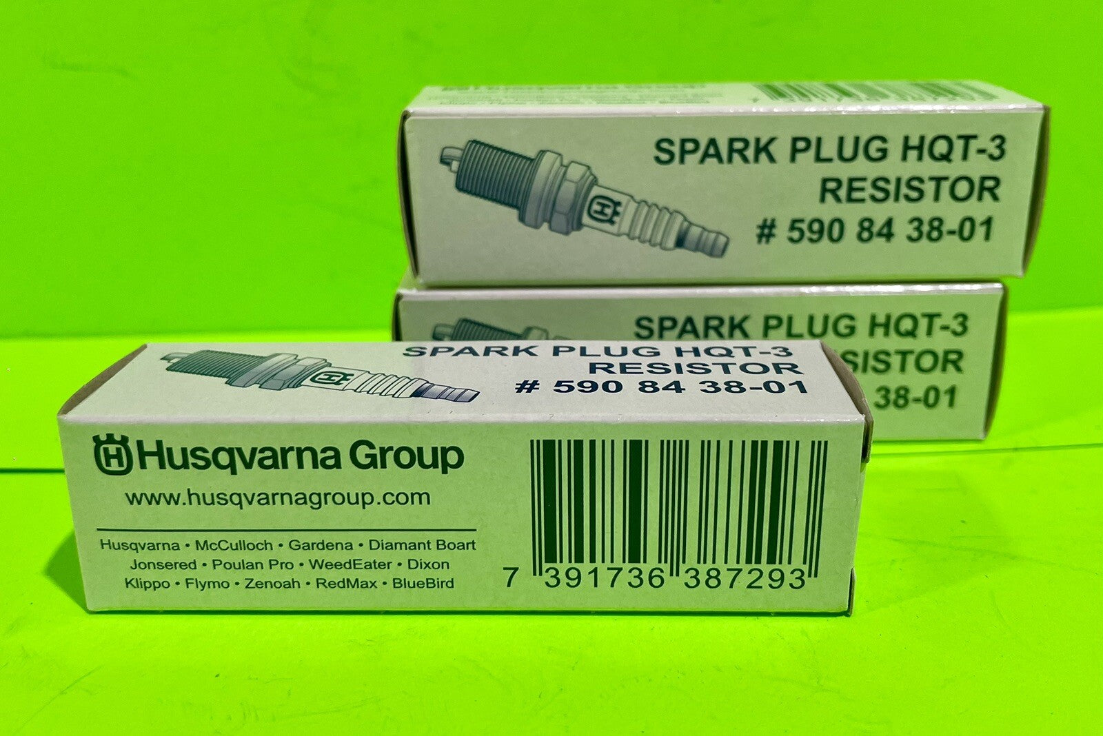 Genuine Husqvarna Spark Plug HQT-3 Resistor 590843801 OEM fits RZ7C CMR6H 3 pack1