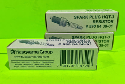 Genuine Husqvarna Spark Plug HQT-3 Resistor 590843801 OEM fits RZ7C CMR6H 3 pack1