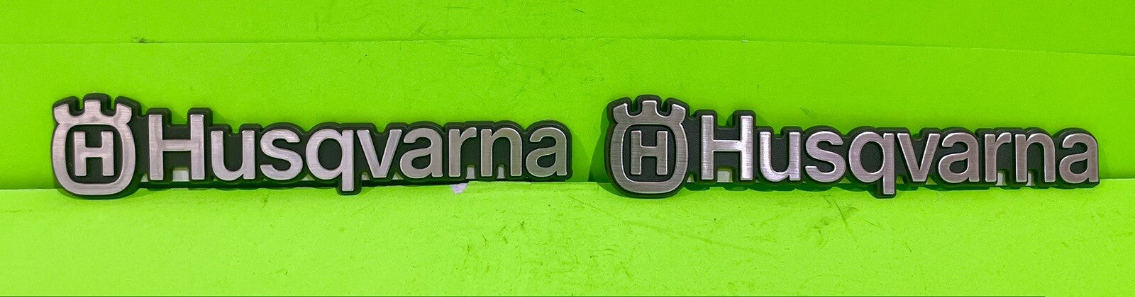 Genuine Husqvarna Silver Hood Emblem 532403378 2 pack2