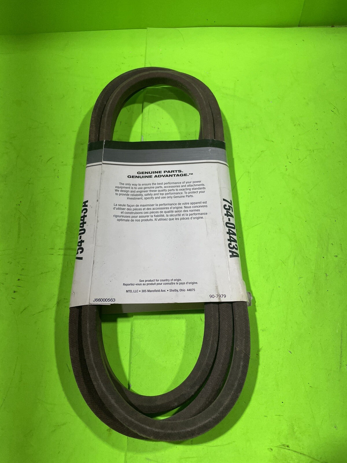 Genuine OEM MTD CubCadet 954-0443A 754-0443A Belt 1/2x901