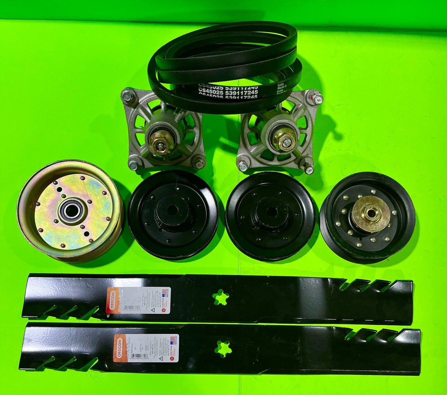 Husqvarna 46" RZ4623 Lawn Mower Deck Rebuild Kit Spindles Belt Blades Pulleys0