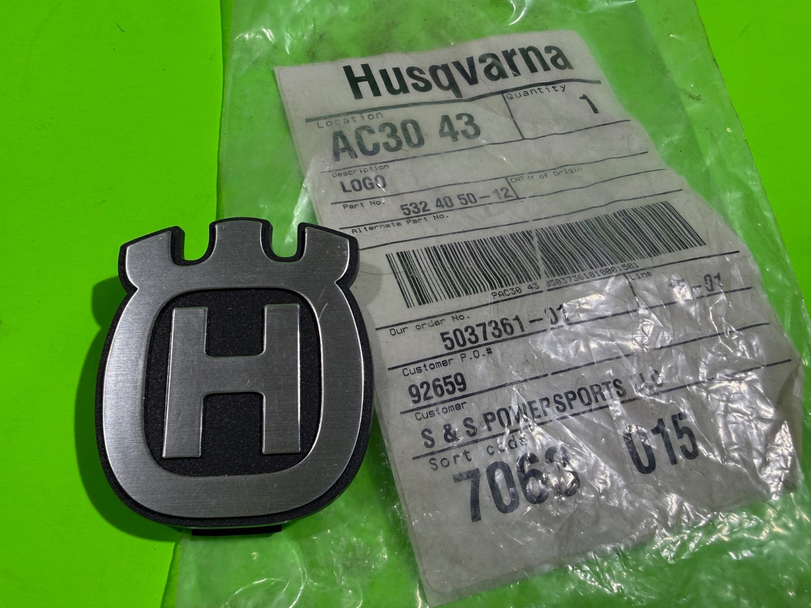 NEW Genuine OEM Husqvarna 532405012 Logo Lawn Mowers/Tractors0