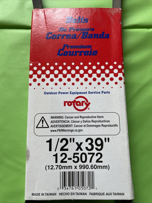 New Rotary Black Belt 125072 1/2"x 39" Fits MTD Ariens Toro0