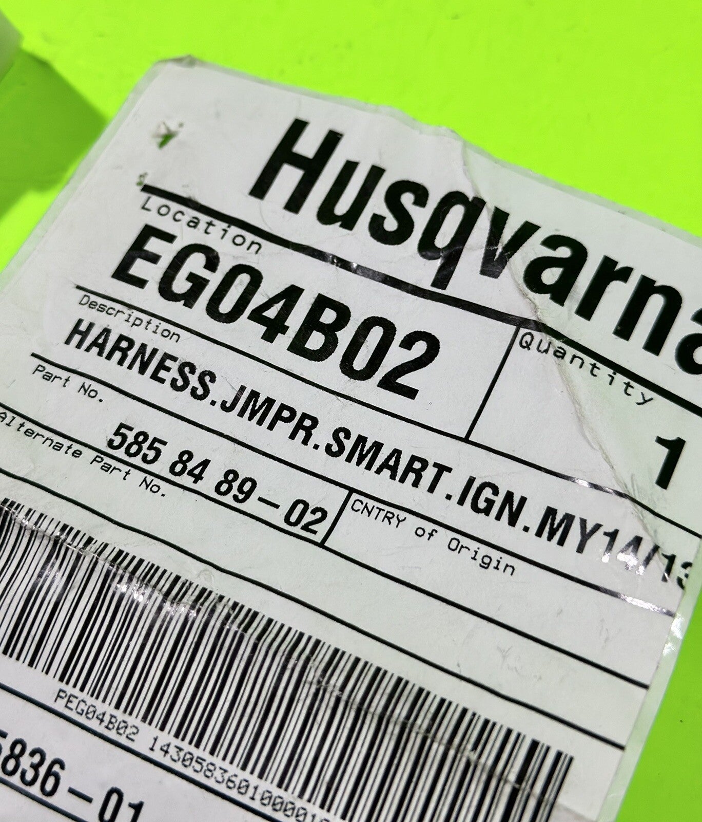 Genuine OEM Husqvarna 585848902 Smart Ignition Jumper Harness5