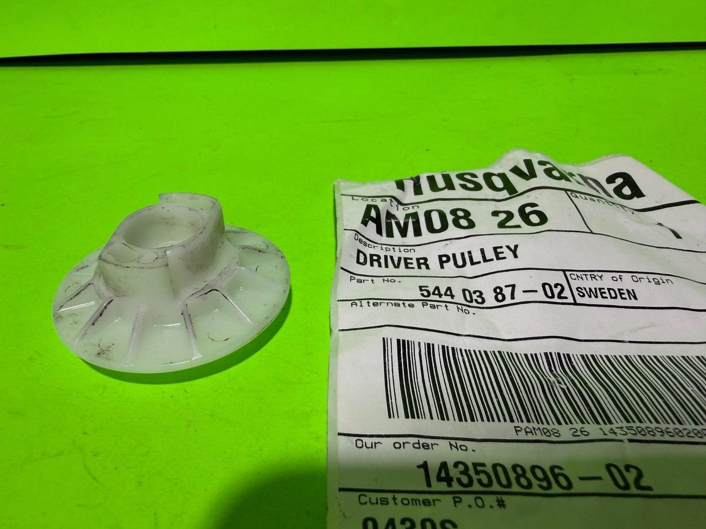New Genuine OEM Husqvarna 544038702 Driver Pulley Poulan Jonsered0