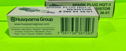 Genuine Husqvarna Spark Plug HQT-3 Resistor 590843801 OEM fits RZ7C CMR6H 2 Pack0
