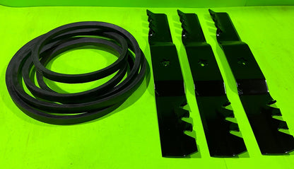 3 Pk G3 95-605 Gator Blades & Belt Kit 54" Craftsman AYP 187256 187254 1961031