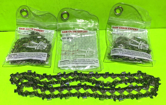 Chainsaw Chain for Jonsered Husqvarna 18 Inch Bar .050 Gauge .325 72DL 3 Pack0