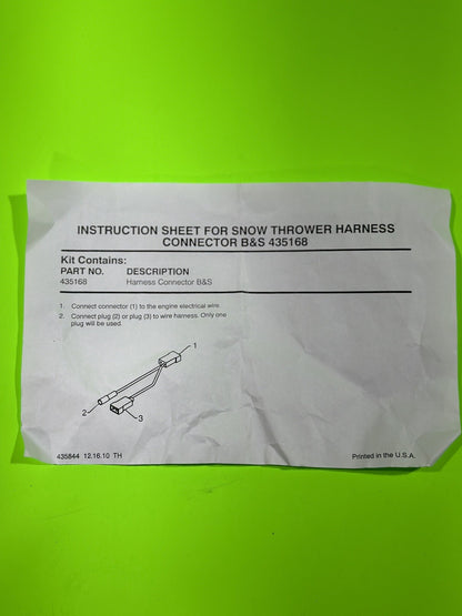 Genuine OEM Husqvarna 532435840 435168 Harness for Snow Throwers5