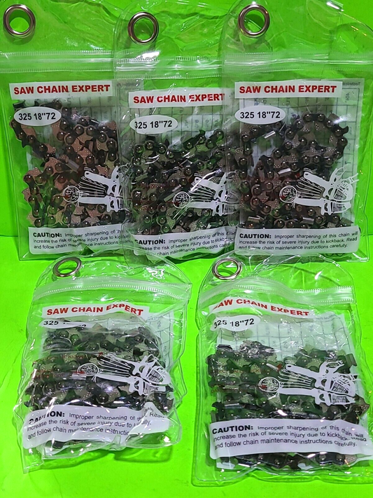 Chainsaw Chain for Jonsered Husqvarna 18 Inch Bar .050 Gauge .325 72DL 5 Pack0
