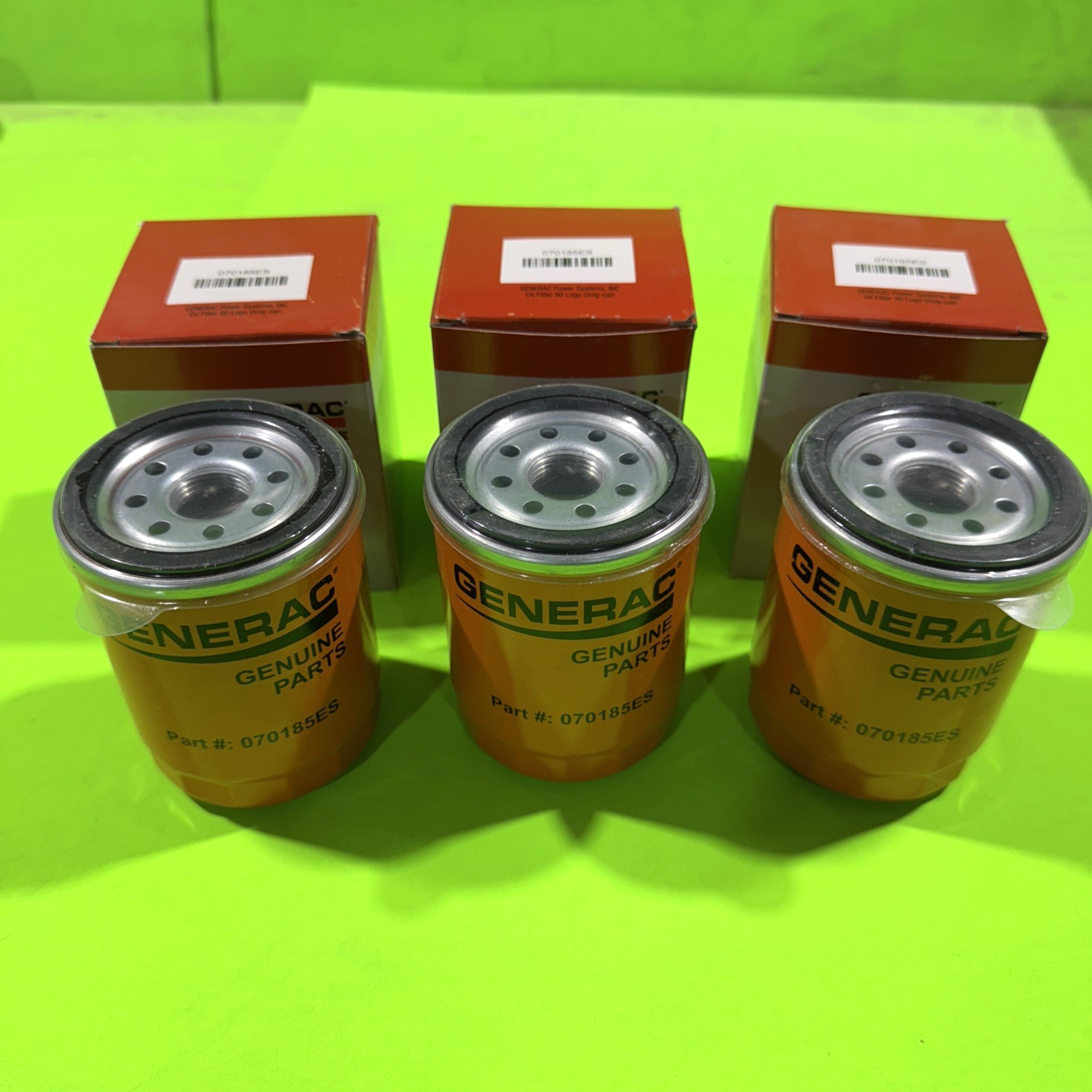 New 3 PACK Genuine Generac Oil filter 070185E 070185ES Air Cooled Engines0