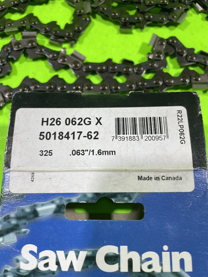 Genuine OEM Husqvarna H26 062G 501841762 591104262 Saw Chain 325 .063 22LPX062G1