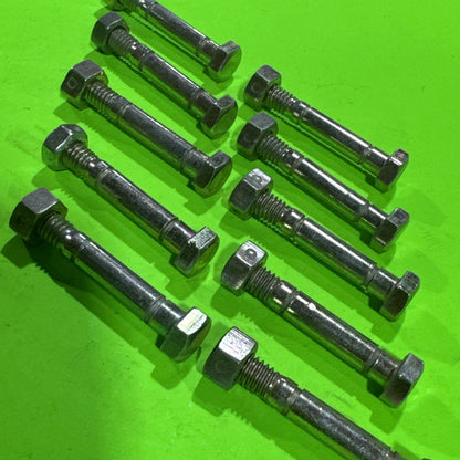 10 PACK SHEAR PINS & NUTS FOR ARIENS 510015, 51001500, FITS JOHN DEEERE AM1221564