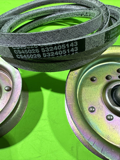 Complete 46" Deck Pulley Belt Kit For Husqvarna YTH18K46 YTH23K46 YT46LS 46" Kit3
