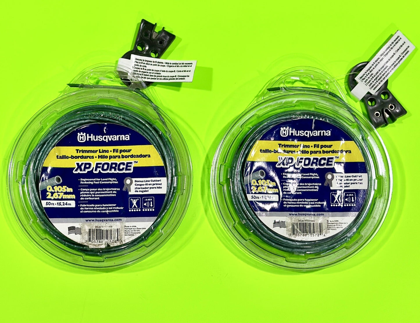 2-Pack Husqvarna XP Force Trimmer Line .105" X 50' Part Number 5050316030