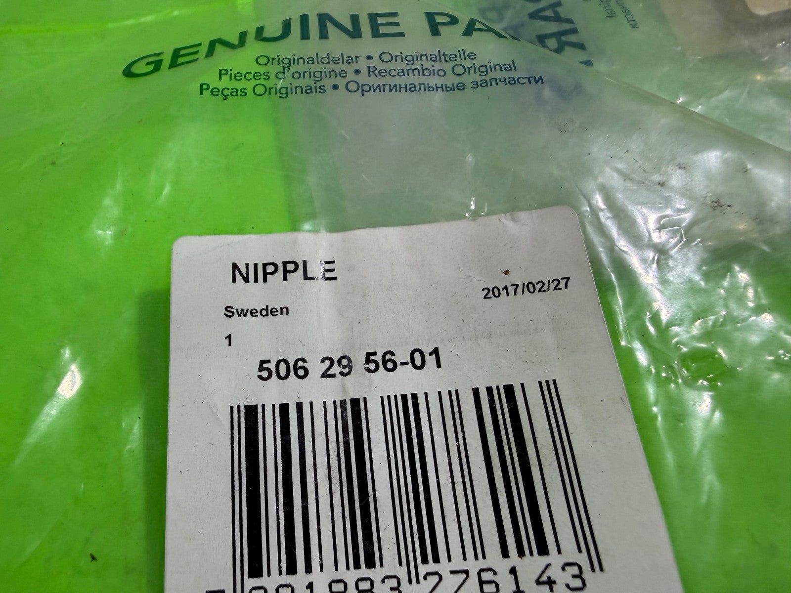 NEW 4pk Genuine OEM Husqvarna 506295601 Nipple 268 272 3120 371 375 Cut-Off Saws3