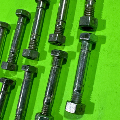 10 PACK SHEAR PINS & NUTS FOR ARIENS 510015, 51001500, FITS JOHN DEEERE AM1221562