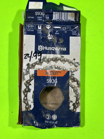 Genuine OEM Husqvarna X-CUT 585422155 S93G 3/8" mini .050" 55DL 16"3
