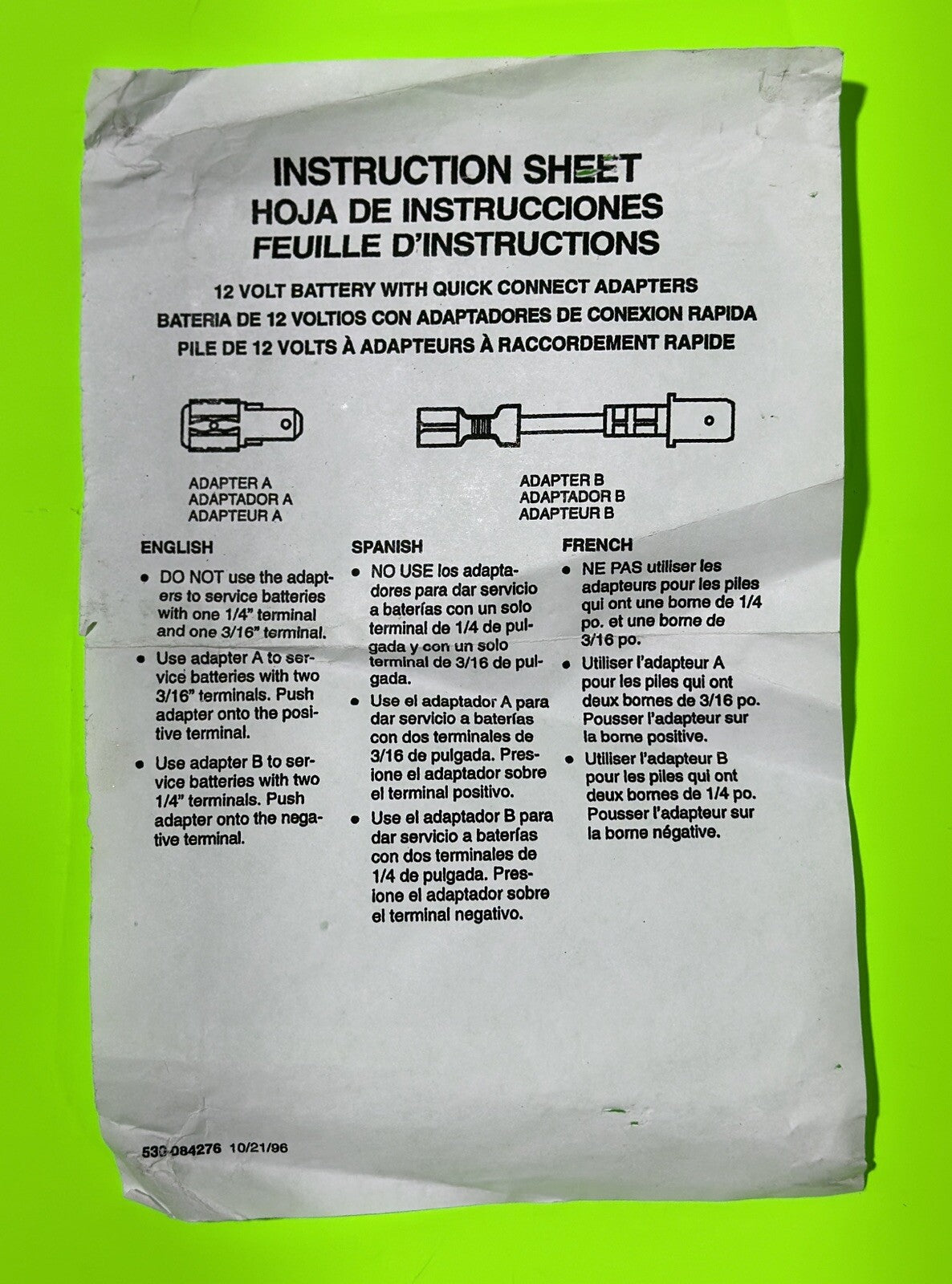 OEM Husqvarna 530402815 Battery Kit Panasonic 12V 7AH Battery LC-R127R2P111